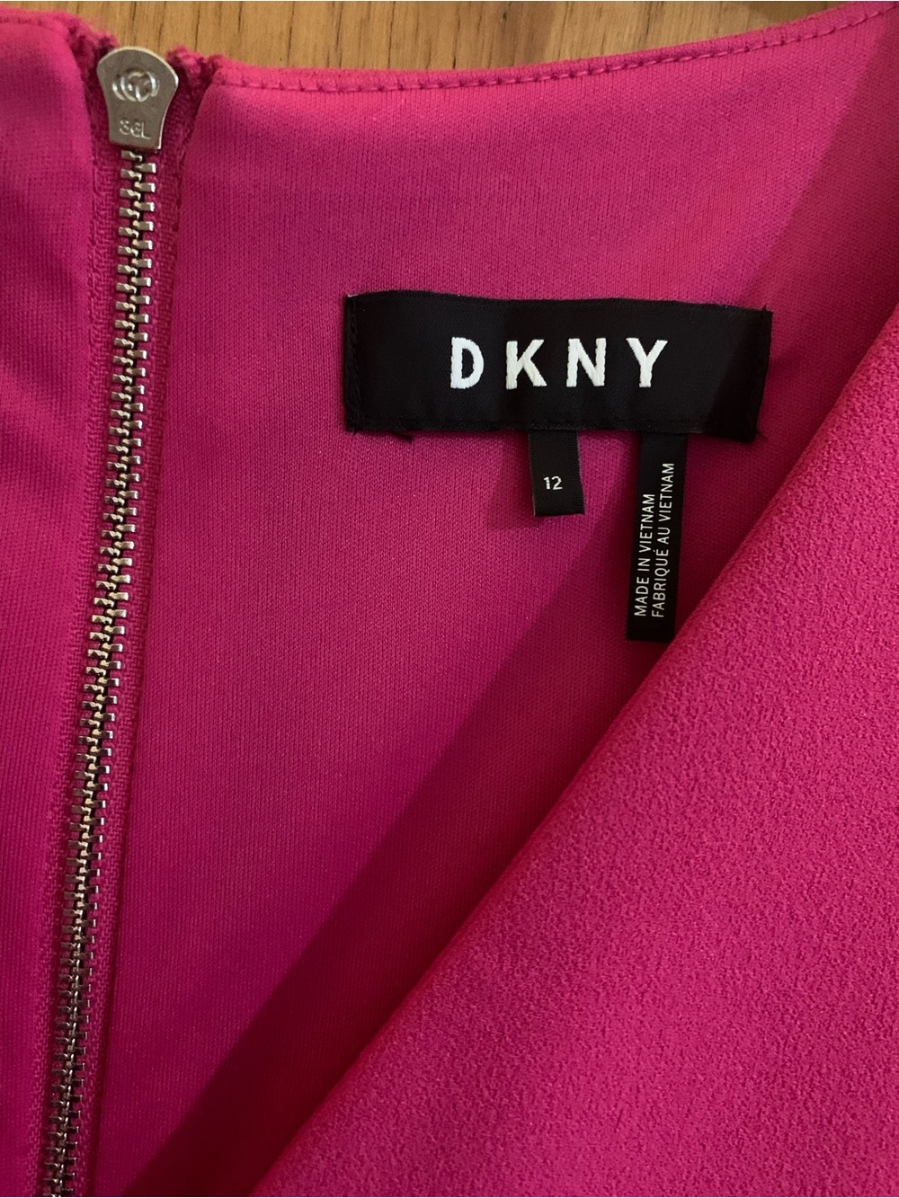 DKNY Fuchsia Ruffle-Sleeve Midi Dress - Picture 2 of 4